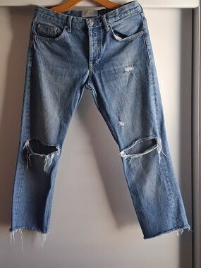 Sandro Paris Mens Droit Destressed Straight Leg Jeans 30